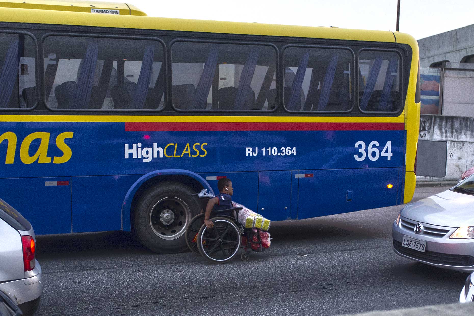 Disabled street seller wheelchair
