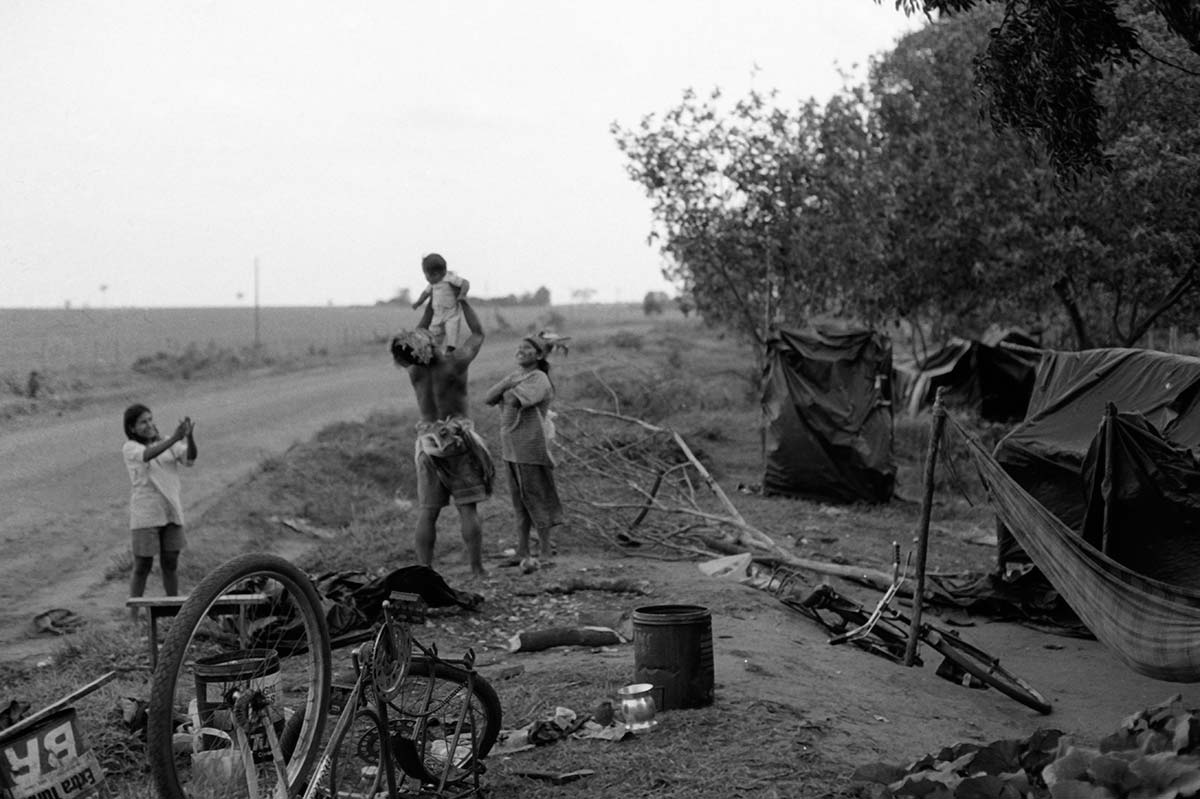 Kaiowas Indigenous People roadside camp